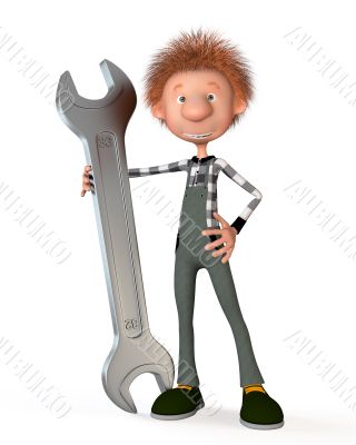 3d boy working.