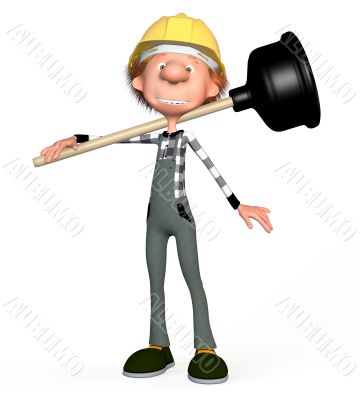 3d boy working.