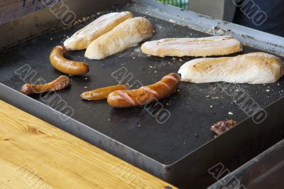 Grilled sausages