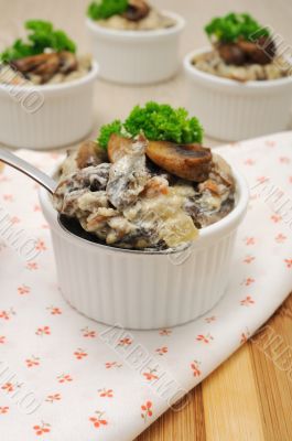 Mushrooms baked