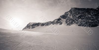 winter with ski slopes of kaprun resort