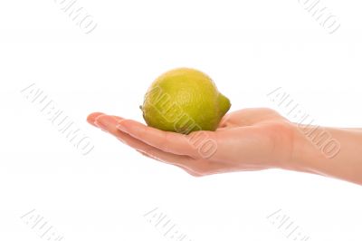 Hand with lemon