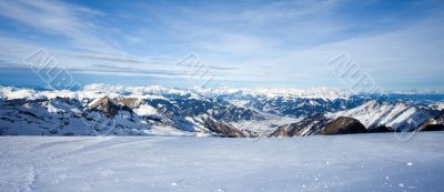 Winter with ski slopes of kaprun resort