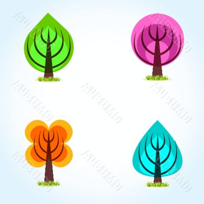 Autumn trees abstract background illustration