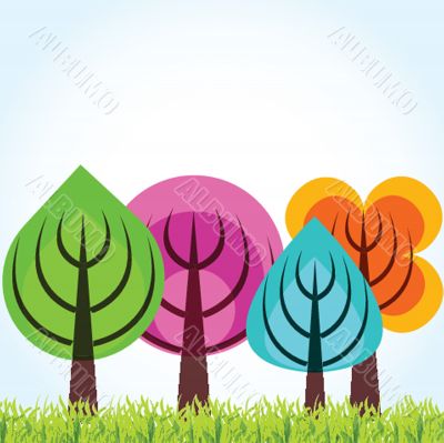Autumn trees abstract background illustration