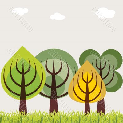 Autumn trees abstract background illustration