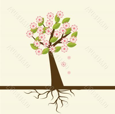 Illustration of beautiful spring background