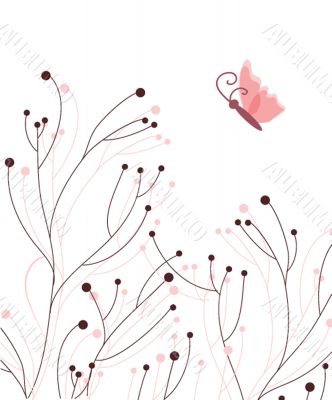 Floral card with butterflies