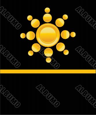 Sun over white - vector illustration