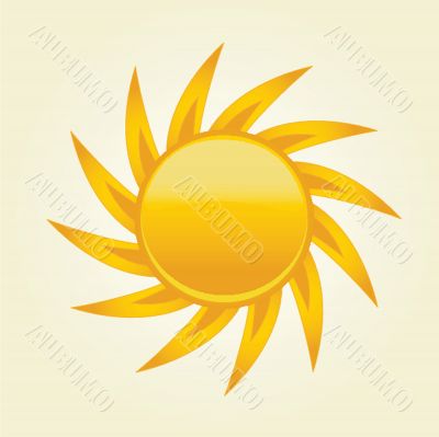 Sun over white - vector illustration