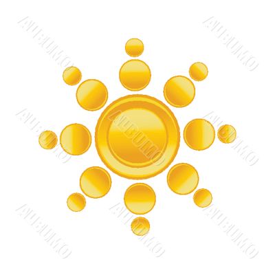 Sun over white - vector illustration