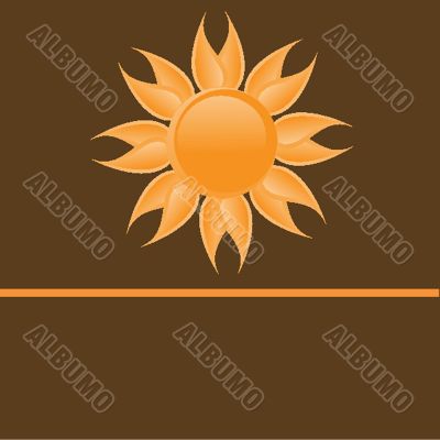 Sun over white - vector illustration