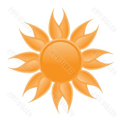 Sun over white - vector illustration