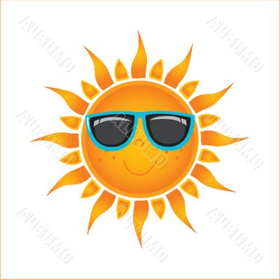 Sun over white - vector illustration