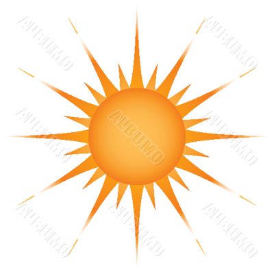 Sun over white - vector illustration
