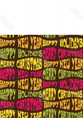 Seamless christmas background from different words