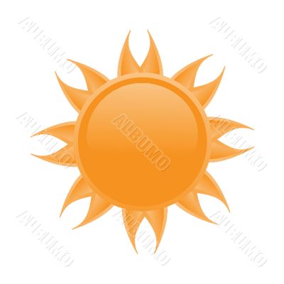 Sun over white - vector illustration