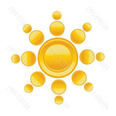 Sun over white - vector illustration