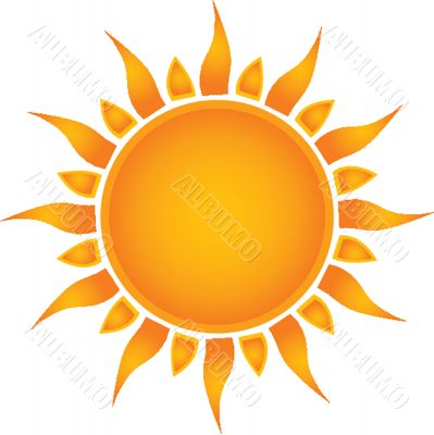 Sun over white - vector illustration