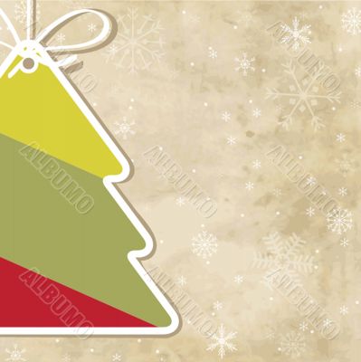 Christmas card with holiday elements.