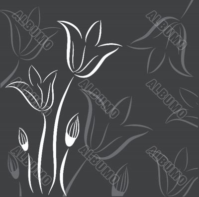 Decorative background with Tulips flowers