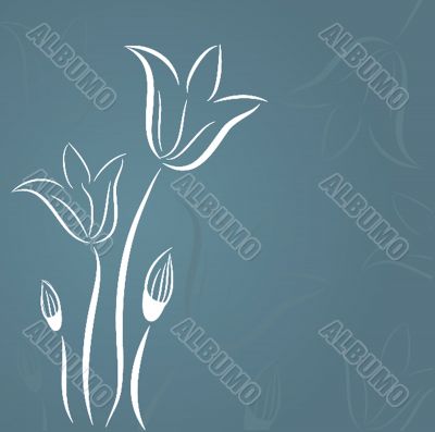 Decorative background with Tulips flowers