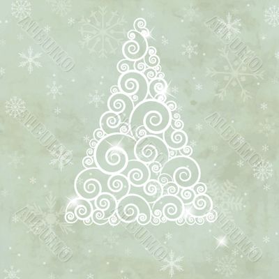 Christmas card with holiday elements.