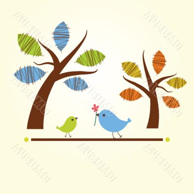 Illustration of beautiful spring background