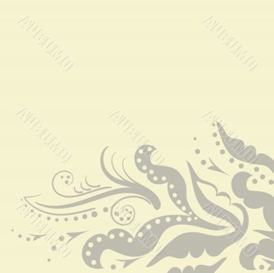 Bright greetings card with flowers and buttons