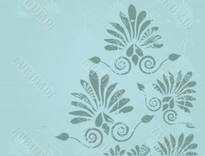 Bright greetings card with flowers and buttons