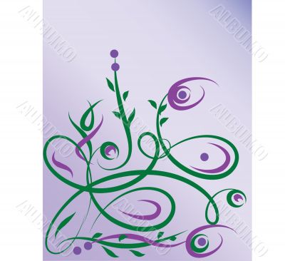 Bright greetings card with flowers and buttons