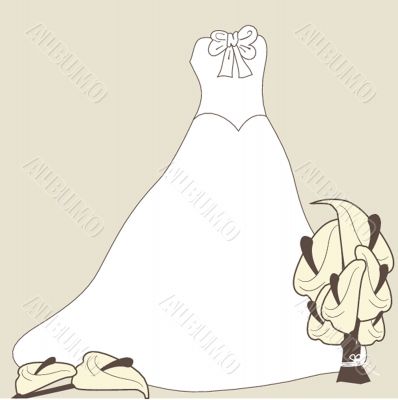 Wedding background with dress