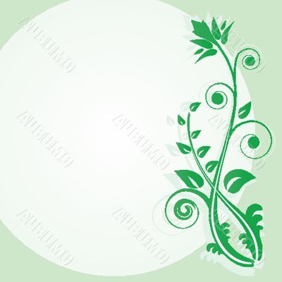 Abstract background with green flowers