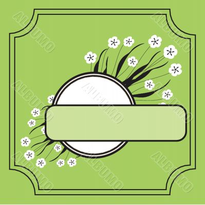 Abstract background with green flowers