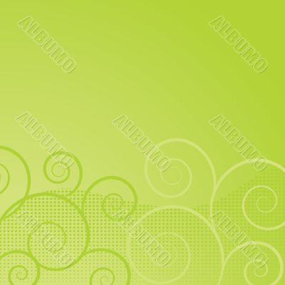 Abstract background with green flowers
