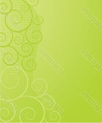 Abstract background with green flowers