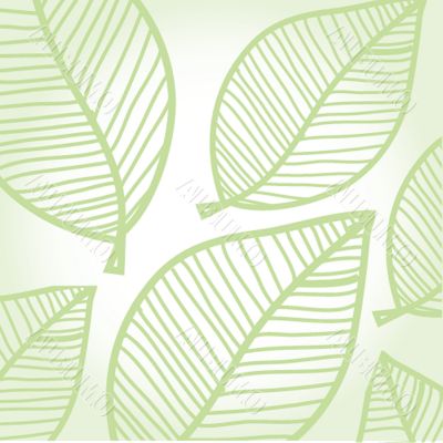 Abstract background with green flowers