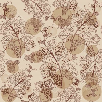 Vintage vector illustration with grape branch