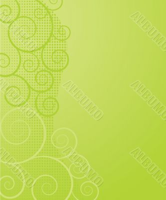 Abstract background with green flowers