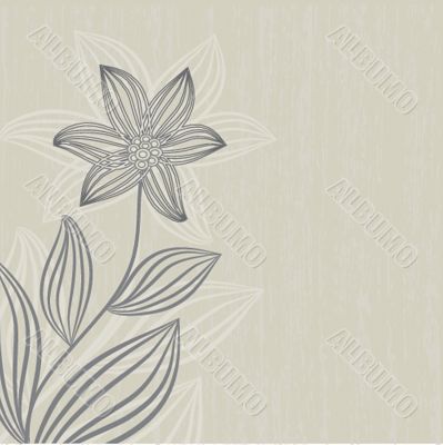 Abstract background with grey flowers