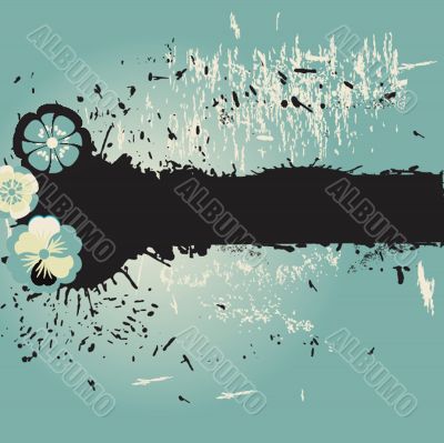 Abstract background with grey flowers