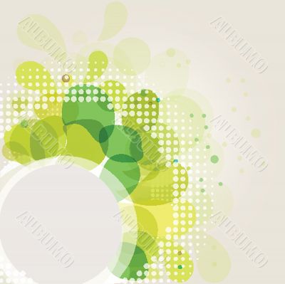 Abstract background with green flowers