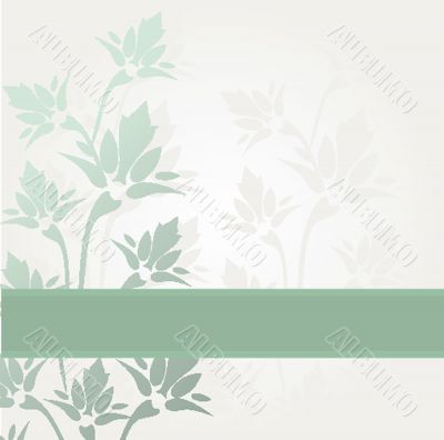 Abstract background with green flowers