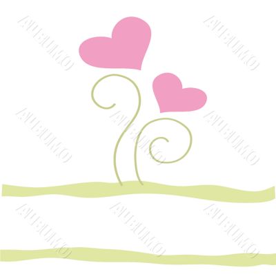 Cute vector background with vintage hearts