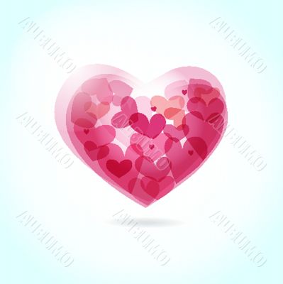Cute vector background with vintage hearts