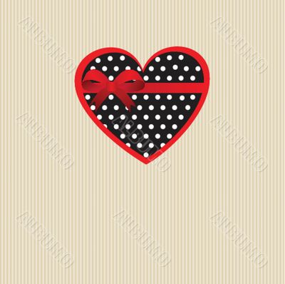 Cute vector background with vintage hearts