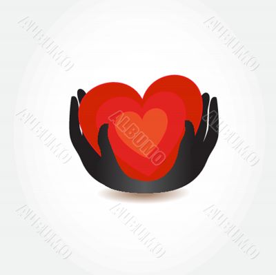 Cute vector background with vintage hearts