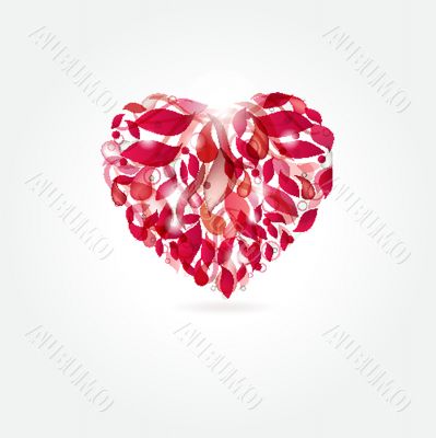 Cute vector background with vintage hearts