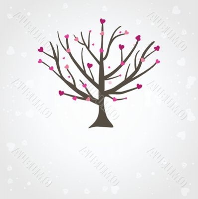 Cute vector background with vintage hearts