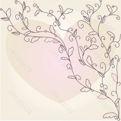 Cute vector background with vintage hearts